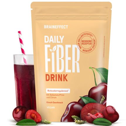 BRAINEFFECT DAILY FIBER - Šķiedrvielu dzēriens ar 9 šķiedrvielu avotiem gremošanai un apetītes veicināšanai - Inavea™ Mix ar psyllium sēklām, vitamīniem un citām vielām - Bez cukura - 330 g (30 porcijas)