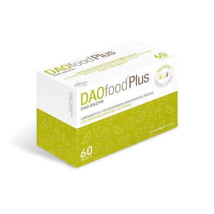 DR Healthcare Plus — uztura bagātinātājs DAO deficīta/histamīna nepanesības gadījumā — 60 efektīvas, viegli sagremojamas, zarnās šķīstošās kapsulas — gremošanas enzīmi — DAO enzīms, kvercetīns un C vitamīns.
