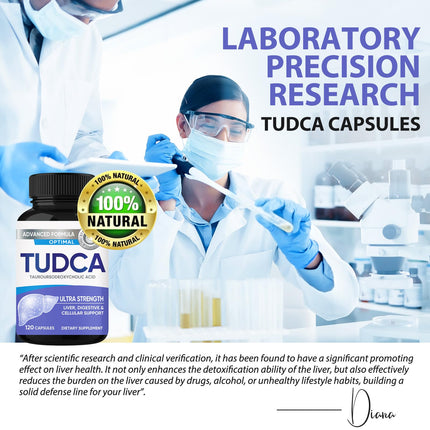 TUDCA kapsulas, īpaši spēcīgs TUDCA uztura bagātinātājs 2000 mg, aknu, gremošanas, šūnu atbalstam