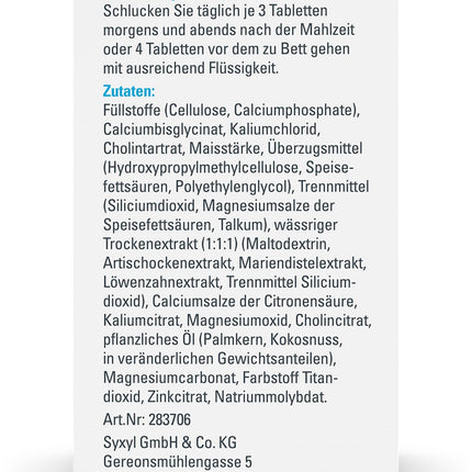 SYXYL Basosyx Hepa tabletes/Uztura bagātinātājs ar holīnu normālas aknu darbības uzturēšanai un cinku skābju-bāzes līdzsvaram/140 tabletes blisteriepakojumā