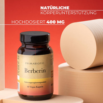 Primabiotic BERBERINE 400MG - 60 vegānas kapsulas | Berberis Vulgaris ekstrakts | Dabisks atbalsts vielmaiņai un aknu veselībai | Maksimālā absorbcija | Aknu gremošana, zarnu darbība