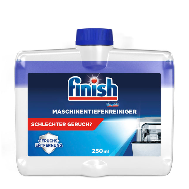 Finish Deep Dishwasher Cleaner – šķidrs trauku mazgājamās mašīnas tīrīšanas līdzeklis pret kaļķakmeni un taukiem tīrai trauku mazgājamajai mašīnai – 1 x 250 ml mašīnu tīrīšanas līdzeklis