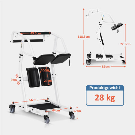 M MCombo pacientu pacēlājs stāvēšanai, palīdzības gulta senioriem, aprūpei un palīglīdzekļiem, pārvietošanas palīglīdzeklis 180 kg, staigāšanas palīglīdzeklis ratiņkrēslam 86 * 64 * 118 CM, STA446