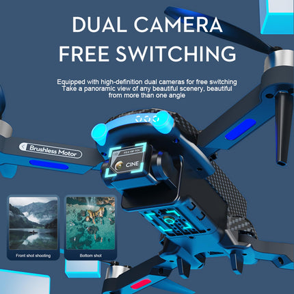 Drons ar 4K kameru XT204 divkāršu 2.4G bezkontaktu žestu fotografēšanu, 6 asu žiroskopu, optisko plūsmas pozicionēšanu, 360° šķēršļu noteikšanu, salokāmu dāvanu pieaugušajiem un bērniem, 3 baterijas
