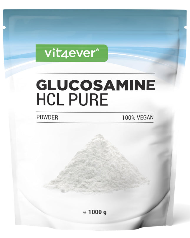 Glikozamīna hidrohlorīds tīrs - 1000 g (1 kg) tīra pulvera bez piedevām - No augu fermentācijas - Laboratorijā pārbaudīts - Vegāns - Augsta deva - Augstākās kvalitātes