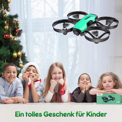 Loolinn | Drons ar kameru kā dāvana bērniem - Mini drons ar tālvadības pulti un video un fotoattēlu uzņemšanas iespējām/Regulējama kamera/Divas baterijas/C0 sertificēts (dāvana gan zēniem, gan meitenēm)