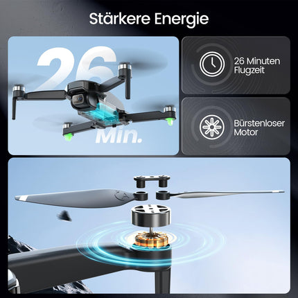 Holy Stone HS460 GPS drons ar 4K kameru iesācējiem, 26 min. Ilgs lidojuma laiks, bezkontaktu motors, sekojiet man, atgriešanās, 5G FPV pārraide, salokāms kameras drons, kas sver mazāk par 249 g, paredzēts pieaugušajiem