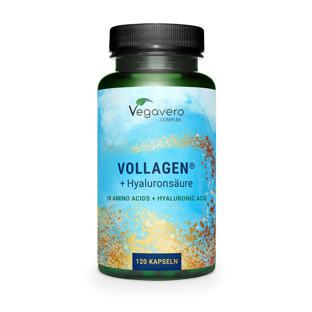 Vegānu kolagēna kapsulas ar augstu devu | Unikāls: firmas izejviela Vollagen® | Vegāns ar hialuronskābi | Laboratorijā pārbaudīts | Vegāns - bez piedevām | Vegavero® ražots Vācijā