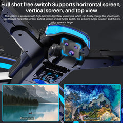 OBEST drons ar kameru, kameras drons iesācējiem, bezkontaktu motors, 5G WiFi salokāms RC drons, 360° šķēršļu apiešana, 90° ESC kamera, pacelšanās/nosēšanās ar vienu pogu (2 baterijas)