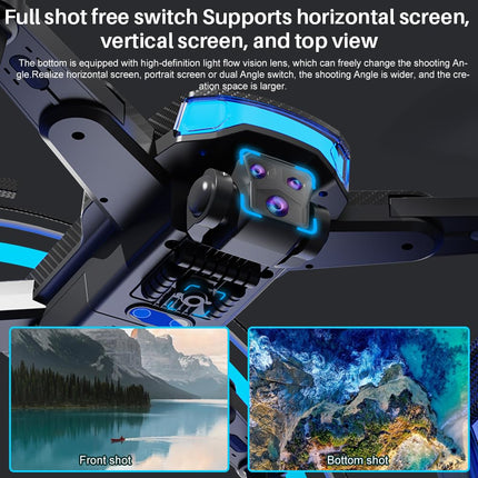 OBEST drons ar kameru, kameras drons iesācējiem, bezkontaktu motors, 5G WiFi salokāms RC drons, 360° šķēršļu apiešana, 90° ESC kamera, pacelšanās/nosēšanās ar vienu pogu (2 baterijas)
