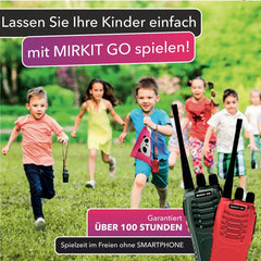 Mirkit Go 2X rācija bērniem ar liela darbības rādiusa 16 kanāliem un 5 km darbības rādiusa lukturīti. Bērnu dāvanas Rācija Bērniem Uzlādējama