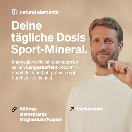 Magnijs - 365 kapsulas (gada deva) - 667 mg, no kuriem 400 mg elementārā magnija vienā kapsulā - Laboratorijā pārbaudīts, lielas devas, vegāns