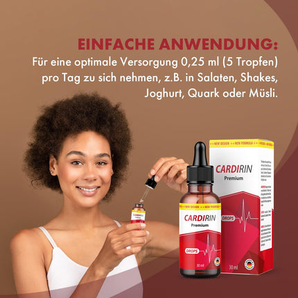 Cardirin Premium pilieni | tīrs dabīgs augu eļļu komplekss | Kvalitāte vīriešiem un sievietēm | 30 ml uz pudeli 1x