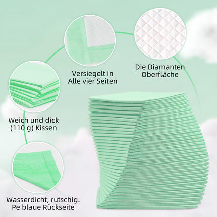 EasyVibe Wegwerf-Bettpads für Inkontinenz 50 Stück 90x90cm 5-lagig,110g/Stück,SAP 7g Betteinlagen Inkontinenz Einweg Erwachsenen, Heavy Duty Bettpads Inkontinenz, Einweg-Wickelunterlagen…