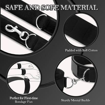 Sex Bondage Handschellen Fesseln Sex Set mit Augenmaske Augenbinde Sex Spielzeug für Paare,BDSM Bondage Set Fessel mit Handschellen Fußfesseln Bondageset Fessel Set SM Sex Toys für Bett