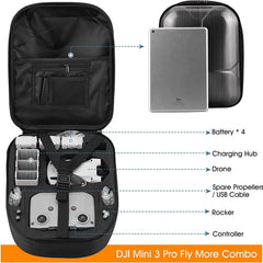 Kethvoz Mini 3 Pro somas transportēšanas soma, cieta mugursoma DJI Mini 3 Pro Fly More komplekta dronu piederumu pārnēsāšanai, ūdensizturīga DJI RC transportēšanas somas pārnēsāšanai