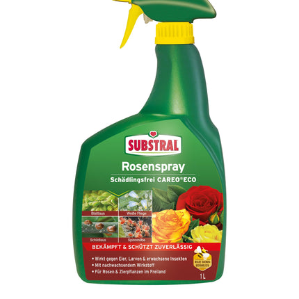 Substral rožu aerosols bez kaitēkļiem Careo ECO pret zvīņkājiem, baltmušiņām, laputīm, zirnekļu ērcītēm, 1 l, 1 litrs