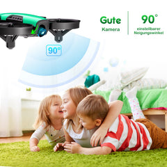 Loolinn | Drons ar kameru kā dāvana bērniem - Mini drons ar tālvadības pulti un video un fotoattēlu uzņemšanas iespējām/Regulējama kamera/Divas baterijas/C0 sertificēts (dāvana gan zēniem, gan meitenēm)
