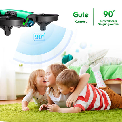 Loolinn | Drons ar kameru kā dāvana bērniem - Mini drons ar tālvadības pulti un video un fotoattēlu uzņemšanas iespējām/Regulējama kamera/Divas baterijas/C0 sertificēts (dāvana gan zēniem, gan meitenēm)