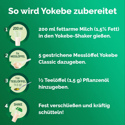 Yokebe Classic — diētas kokteilis svara zaudēšanai — bezglutēna un veģetārs — maltītes aizstājējs svara zaudēšanai ar augstas kvalitātes olbaltumvielām — 500 g = 12 porcijas