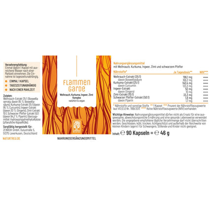 Vīraka un kurkumas, ingvera kapsulas ar augstu devu — 196,1 mg bosvelīnskābes, 133,3 mg kurkumīna, kanēļa, gingerola un piperīna. Bez ķīmiskiem pretiekaisuma līdzekļiem vai locītavu kapsulām.