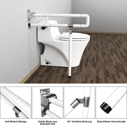 Vigevee sienas atbalsta roktura atbalsta palīglīdzeklis WC satvēriena stienis 60CM tualetes balsts saliekams rokturis neslīdošs senioriem saliekams tualetes stāvēšanas palīglīdzeklis sienas stiprinājums līdz 150 kg
