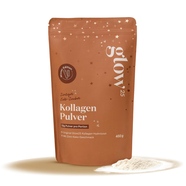 Glow25® kolagēna pulveris ar kanēļa cepumu [450 g] - kolagēna hidrolizāts - 1. un 3. tipa peptīdi - laba šķīdība