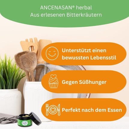 ANCENASAN aknu komplekss Premium 180 kapsulas - uzpildes iepakojums - tradicionāls 49 atlasītu rūgto garšaugu un garšvielu maisījums ar holīnu - vegāns, bez glutēna, ražots Vācijā
