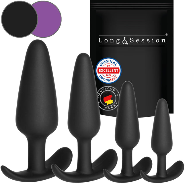 Long.Session® anālo aizbāžņu komplekts ORIĢINĀLS, izgatavots no ādai draudzīga silikona, anālais aizbāznis sievietēm un vīriešiem, anālais aizbāznis iesācējiem un pieredzējušiem lietotājiem