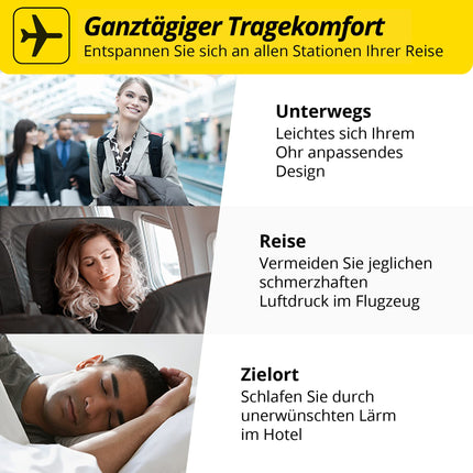 Alpine FlyFit dzirdes aizsargausu aizbāžņi lidmašīnām — regulē gaisa spiedienu, lai novērstu bungādiņa sāpes — mīksti filtri ceļošanai — ērts hipoalerģisks materiāls — atkārtoti lietojami