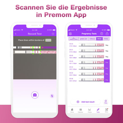 Easy@Home 20 x grūtniecības testi agrīnai noteikšanai 10 miu/ml - jutīgs un ātrs tests - agrīnas grūtniecības tests īpaši agrīnas grūtniecības testa strēmeles (20 HCG testi)