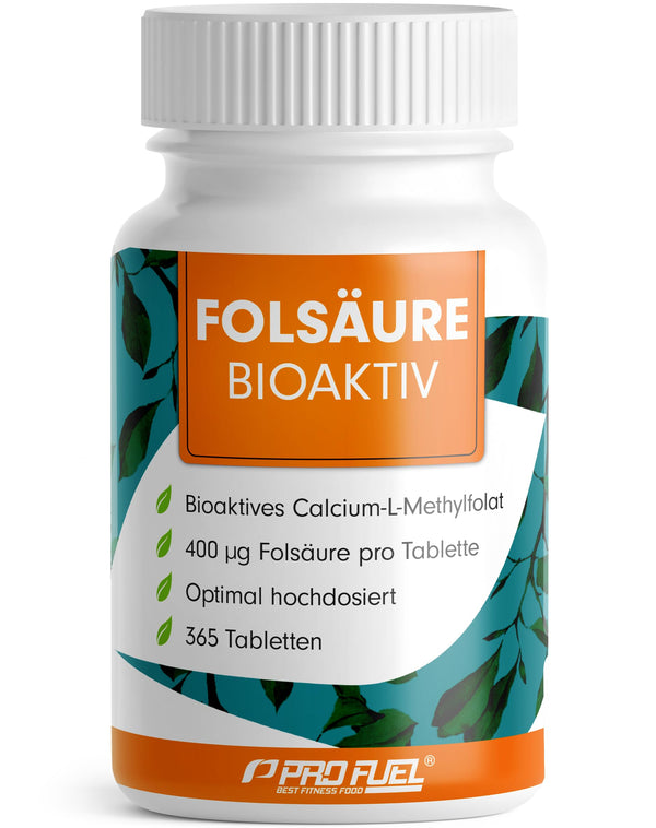 Folijskābe BIOAKTIV 400µg - 365 folskābes tabletes ar bioaktīvo L-5-MTHF folskābi - optimāli dozētas auglībai un grūtniecībai - laboratoriski pārbaudītas ar sertifikātu - 100% vegānas - viena gada krājums