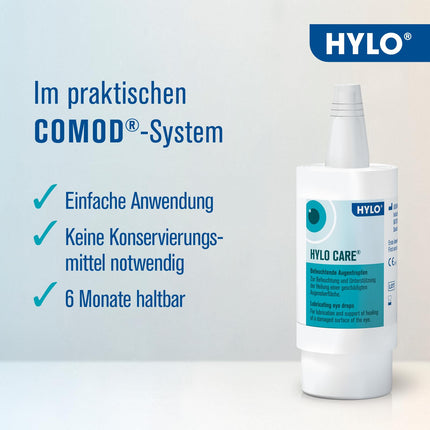 HYLO CARE acu pilieni sausām acīm ar hialuronskābi un dekspantenolu, 10 ml