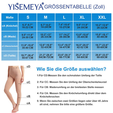 YISEMEYA 2 pāri medicīnisko kompresijas zeķu sievietēm un vīriešiem 20–30 mmHg, progresīva atbalsta zeķubikses, necaurspīdīgas kompresijas zeķubikses bez pirkstiem 2. klase, piemērotas varikozu vēnu tūskas, dziļo vēnu trombozes gadījumā (XXL)