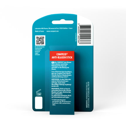 Compeed prettulzu zīmulis — neredzami aizsargā pret tulznām un nobrāzumiem — acumirklī samazina berzi uz ādas, 1 zīmulis (8 ml)