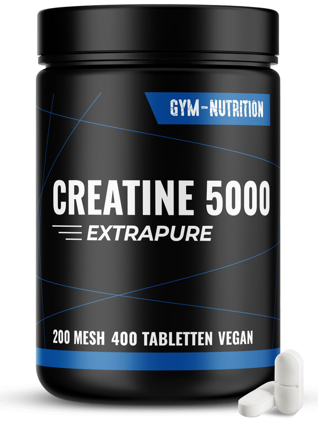 Kreatīns 5000 Giga Tabs High Dose - 5000 mg dienā - 400 tabletes - Monohidrāta tabletes - Viegli norijama kreatīna kapsulu alternatīva - 200 mesh, vegāns un ražots Vācijā