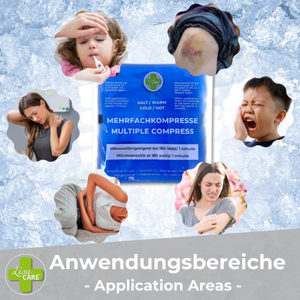 LisaCare Gel Kühlpads - 3 Größen Kühlkissen Gel - Kühlpads Gel Set - Kalt warm Kompresse Kinder & Erwachsene - Akute Behandlung von Schmerzen und Fieber - Mikrowellen geeignet (Set)