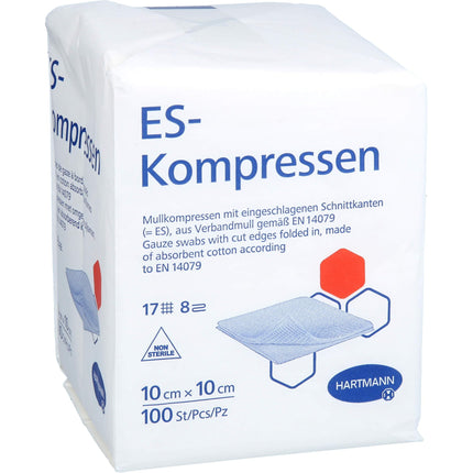 ES-KOMPRESSES nesterilās 10x10 cm 8 slāņu 100 gab.