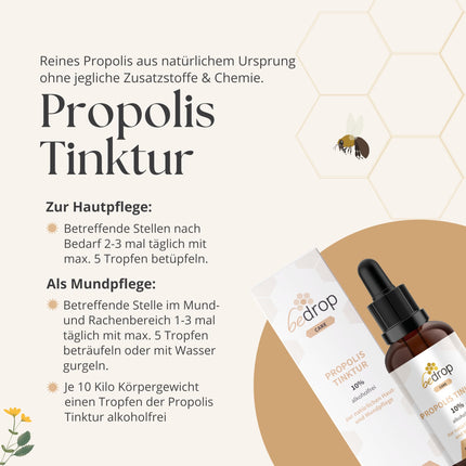Propolisa pilieni bez spirta - Propolisa ekstrakts piemērots arī bērniem un dzīvniekiem - Tīra biškopja kvalitāte, bez spirta, bez piedevām