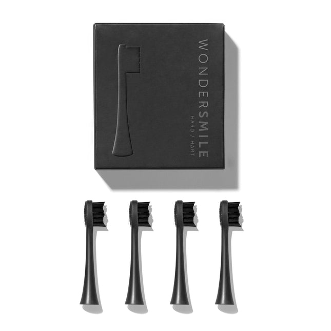 Wondersmile Sonic zobu birstes rezerves birstes (cietas, īpaši melnas, 4 gab. iepakojumā) - zobu birstes galviņas Wondersmile Sonic zobu birstei