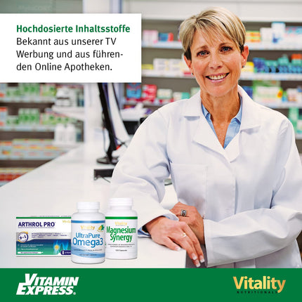 MSM augsta deva, īpaši tīras MSM kapsulas ar 1000 mg metilsulfonilmetāna, 180 kapsulas 6 mēnešiem, bez liekām piedevām Vitality Nutritionals no VitaminExpress
