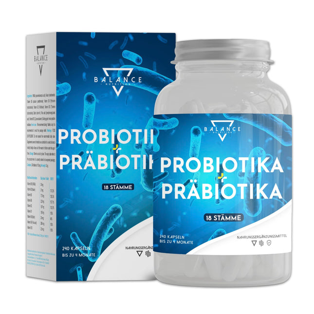 PROBIOTIKAS UN PREBIOTIKAS - 240 KAPSULAS | Probiotikas zarnu attīrīšanai | Probiotiskās kapsulas | Prebiotikas, gremošanas enzīmi + inulīns | Zarnu floras attīstība | Līdz 20 miljardiem CFU