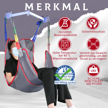 EZ Assistive Universal Full Body Patient Lift Sling, Lift Medical Sling für Bett Positionierung und Baden Assist Aids, Transfer Sling für Ältere, Bariatric,Behindert, Bettlägerig,(Groß)