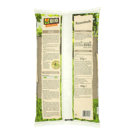 COMPO BIO zāliena kaļķis, skābu augsņu pH paaugstināšanai, 200 m², smalkas granulas, 10 kg