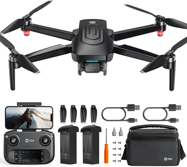 Holy Stone GPS drons ar 4K EIS kameru pieaugušajiem, HS175G RC kvadrokopters ar 60 minūšu ilgu lidojuma laiku, sekojiet man, bezsuku motors, apļveida lidojums, trajektorijas kameru droni iesācējiem, svars zem 249 g, C0