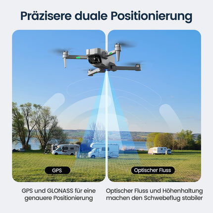 Holy Stone HS440G drons ar 4K kameru pieaugušajiem, 23 minūšu lidojuma laiks, bezsuku motors, GPS seko man, automātiska atgriešanās, 5G FPV pārraide, salokāms kameras drons zem 249 g iesācējiem, C0