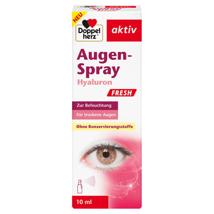 Doppelherz acu aerosols Hyaluron Fresh - vidēji smagas acu sausuma simptomu mazināšanai - bez konservantiem - 10 ml