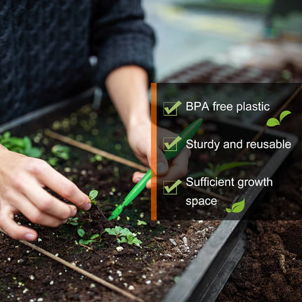 Getervb 5 gabalu audzēšanas šķīvis augu audzēšanas paplāte plastmasas stādīšanas paplāte siltumnīcas audzēšanas paplāte dārza balkonam dārzeņiem augļu sēklas augu dīgtspēja
