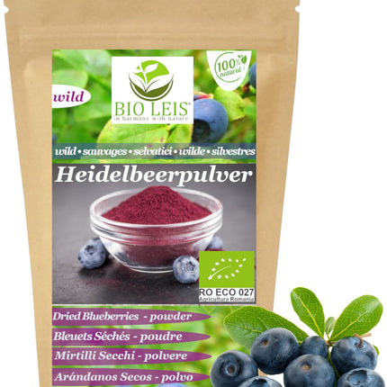Meža melleņu pulveris 200 g I Bioloģisks I 100% dabīgs I 100% no meža mellenēm I Augļu pulveris bez cukura I Dabīgs