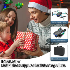 OBEST drons ar 1080P kameru un LED gaismām bērniem un pieaugušajiem, salokāms kvadrokopters ar WiFi pārraidi, vienas atslēgas pacelšanās/nosēšanās, 3D pagriezieni, 2 baterijas, drona rotaļlietu dāvanas zēniem un meitenēm